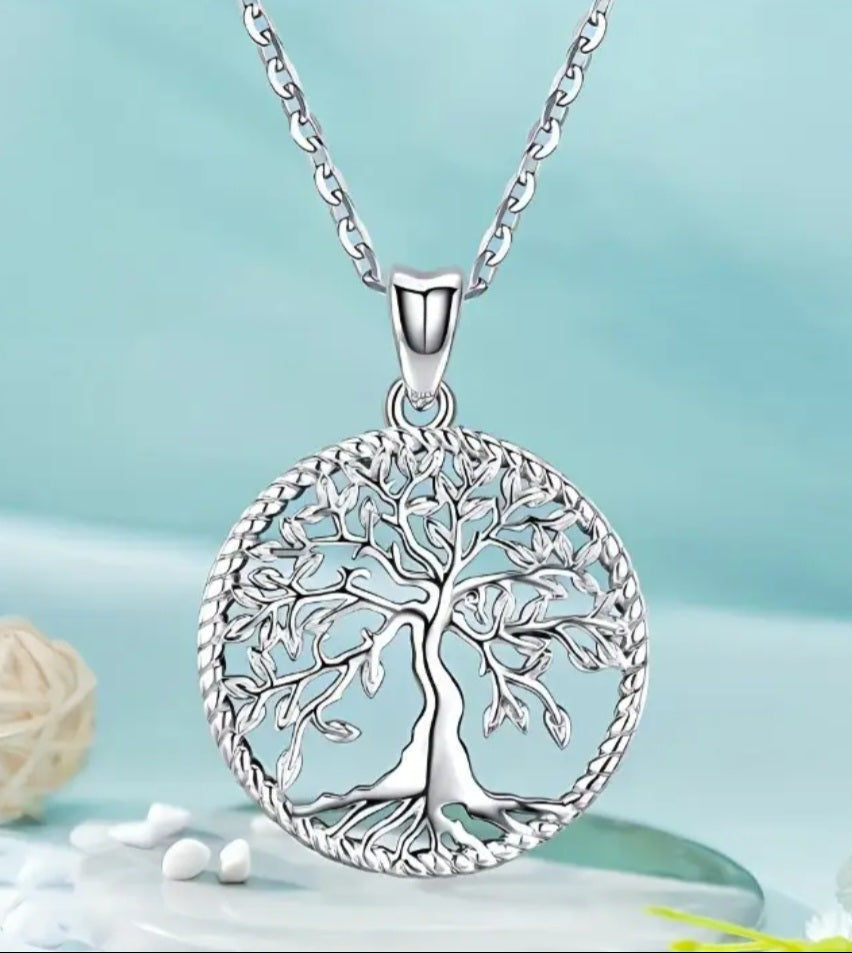 Necklaces 925 Silver Small Tree of Life Pendant Necklace adjustable size