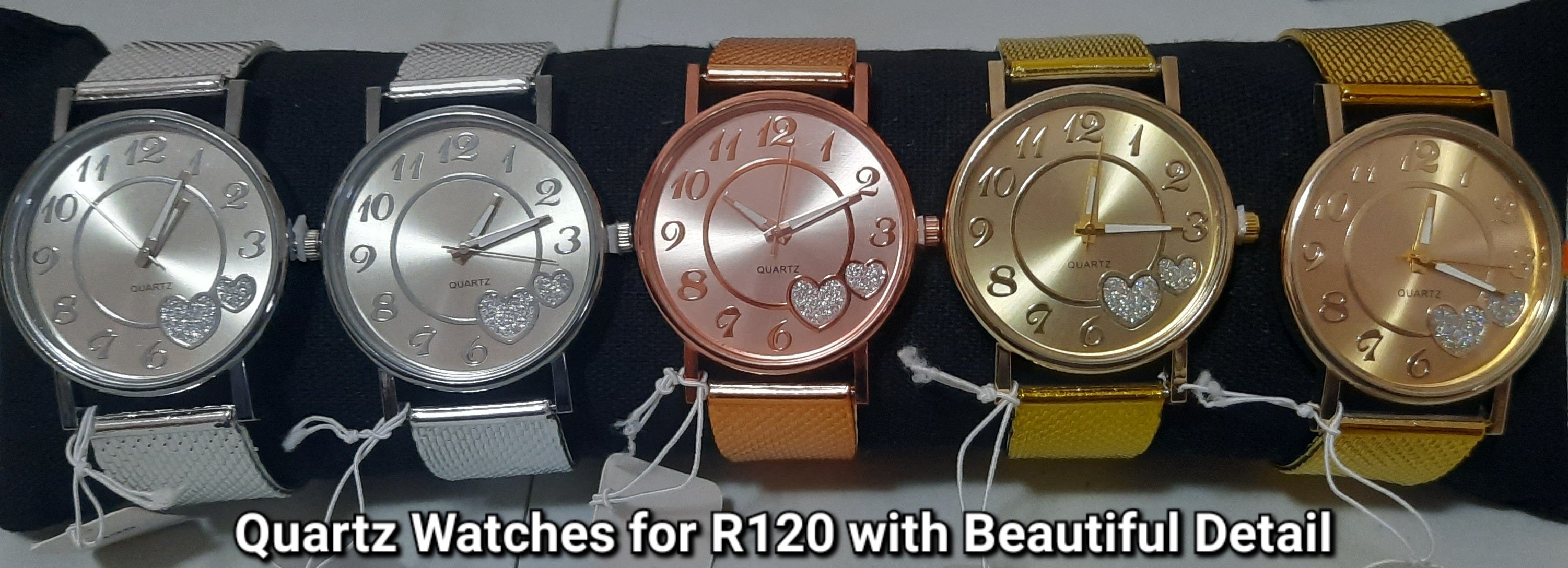 Watches Faux Leather adjustable band Quartz Watches with Heart Details