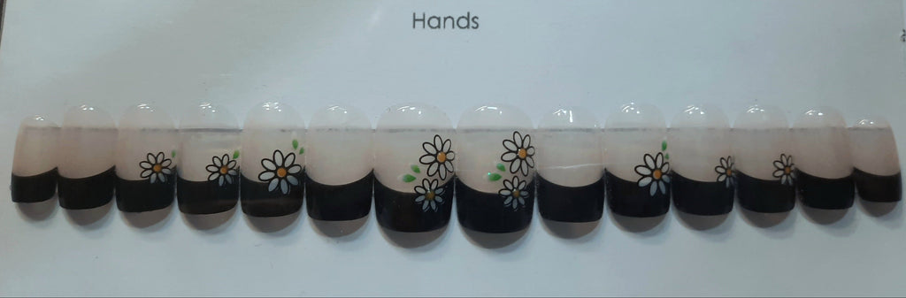 Designer Gel Press on Nails (24-26 Nails with Full Preparation Kit, Glue and Tabs)