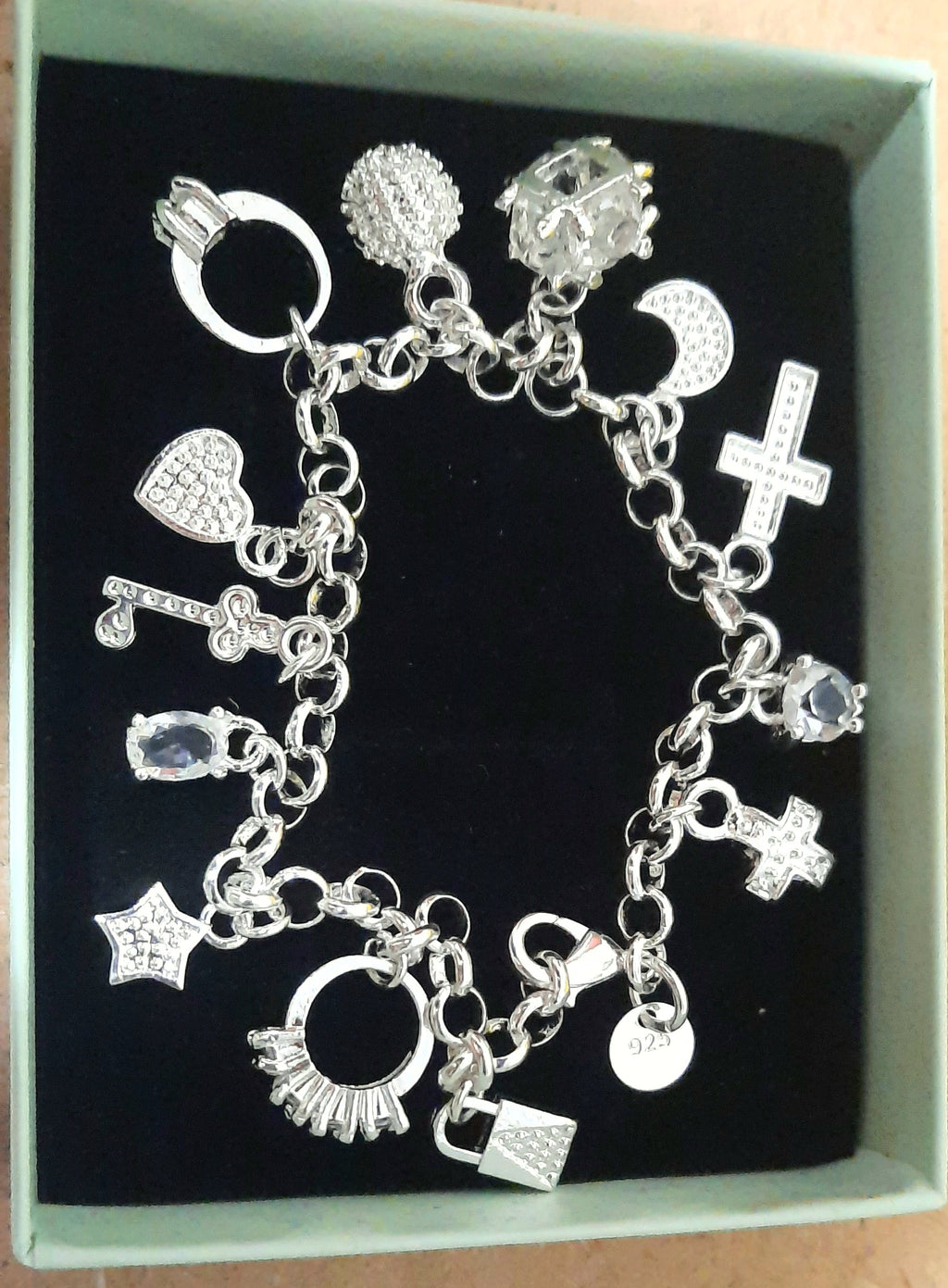 925 Silver Bracelet and Real Titanium Charms.