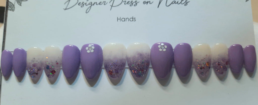 Designer Gel Press on Nails (24-26 Nails with Full Preparation Kit, Glue and Tabs)