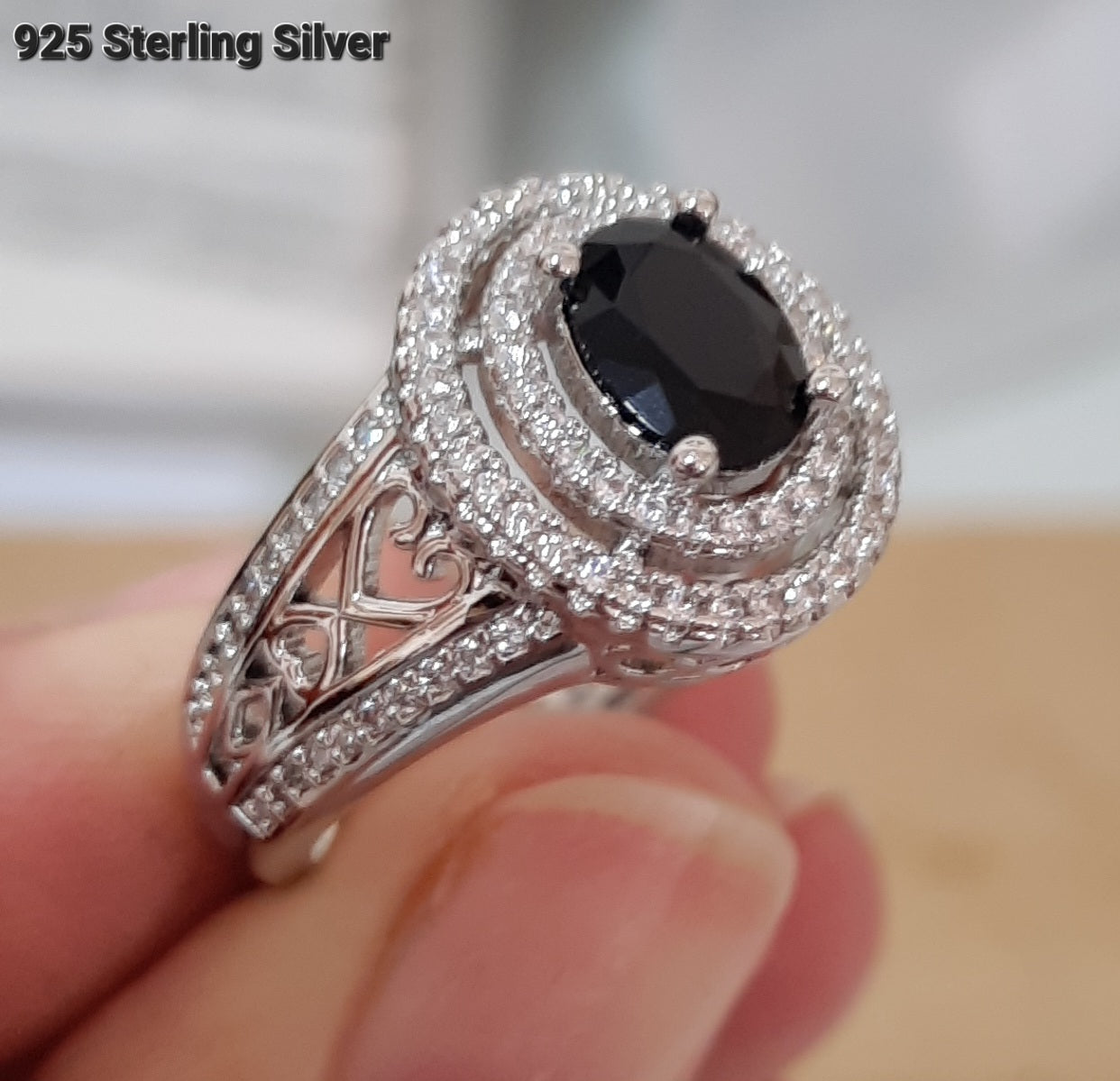 Black Onyx Zirconia Ring