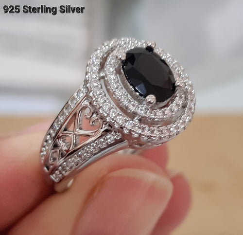 Black Onyx Zirconia Ring