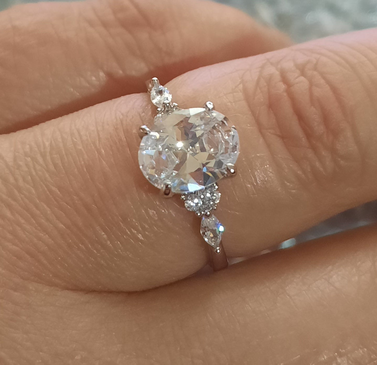 Rings 925 Silver Oval Cut Zirconia's With or Without Filigree Details