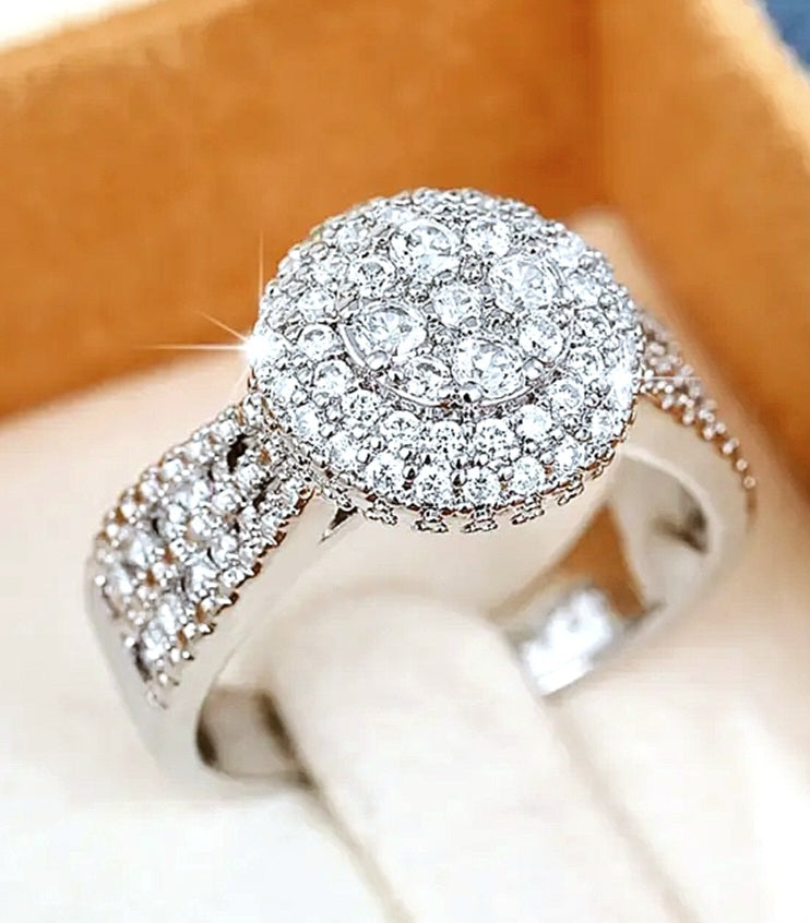 Rings Pure Titanium Luxury Micro Pave Zirconia's Ring (No Tarnish)