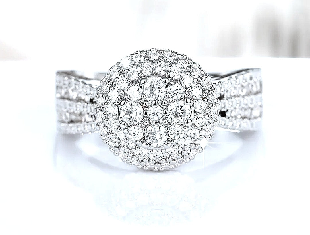 Rings Pure Titanium Luxury Micro Pave Zirconia's Ring (No Tarnish)