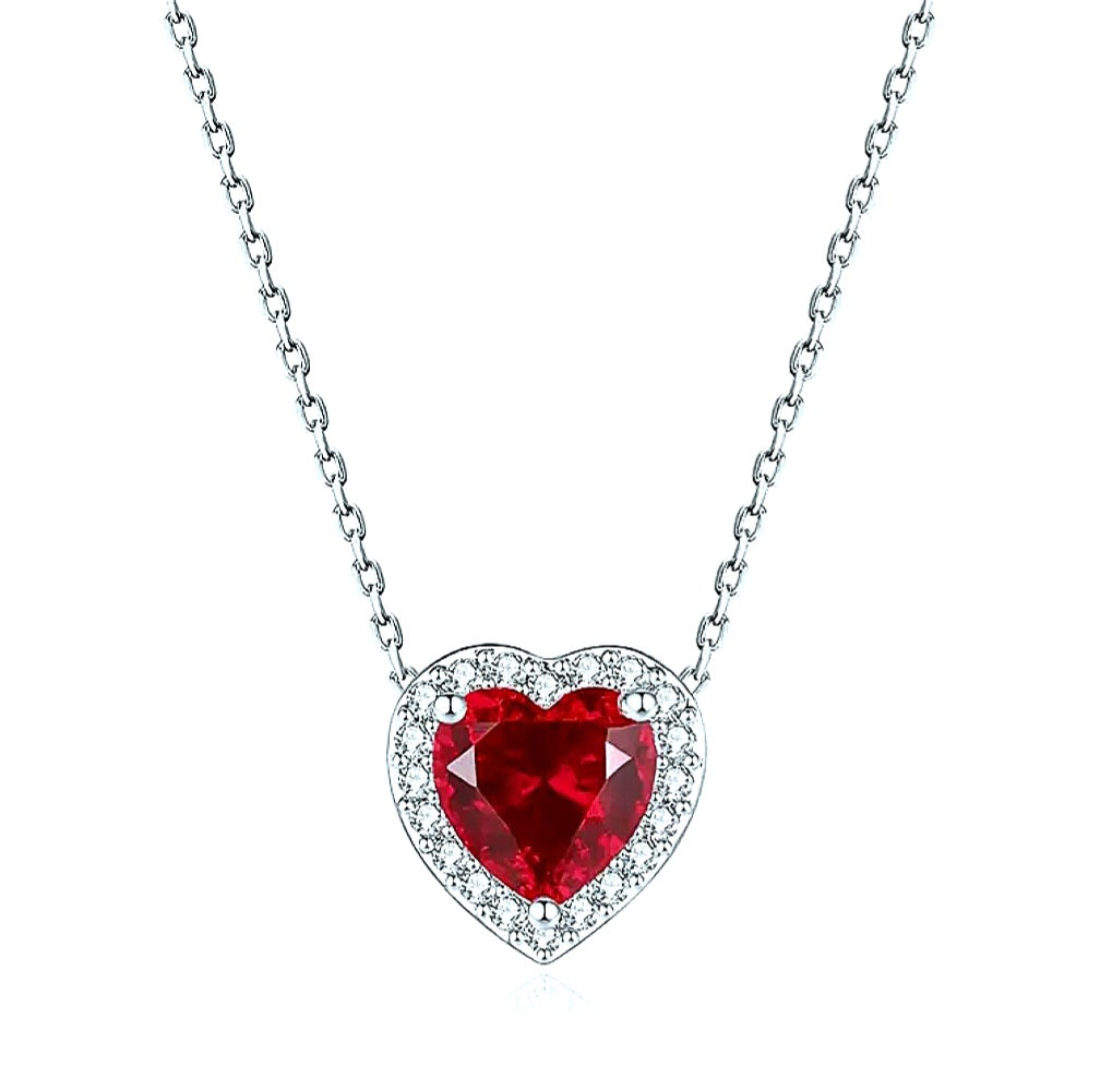 Necklaces Beautiful Heart Shaped Zirconia Necklaces in Pure Stainless Steel. Tarnish Resistant