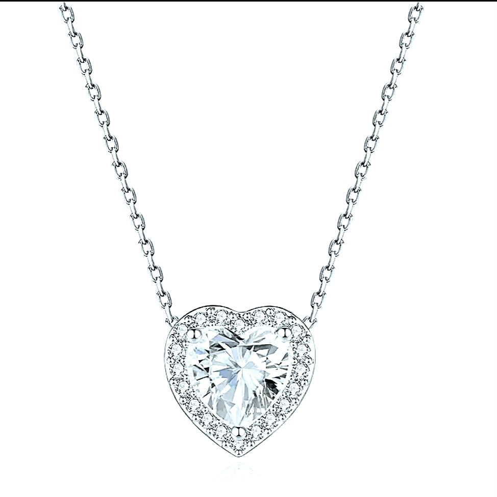 Necklaces Beautiful Heart Shaped Zirconia Necklaces in Pure Stainless Steel. Tarnish Resistant