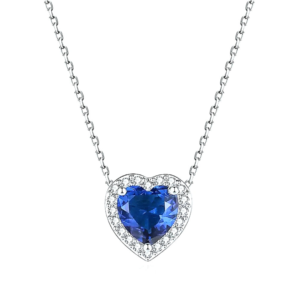Necklaces Beautiful Heart Shaped Zirconia Necklaces in Pure Stainless Steel. Tarnish Resistant