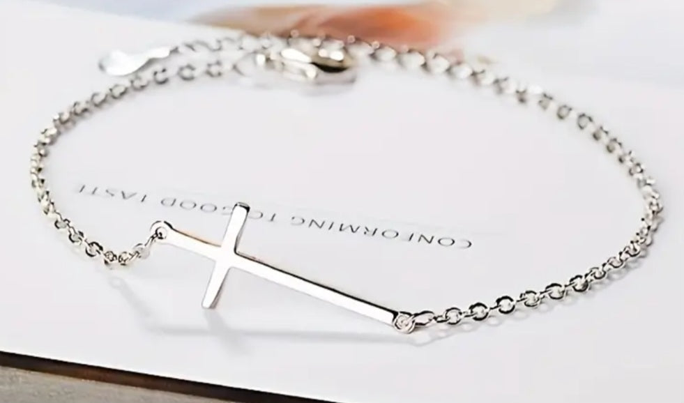 Bracelet 925 Sterling Cross Design