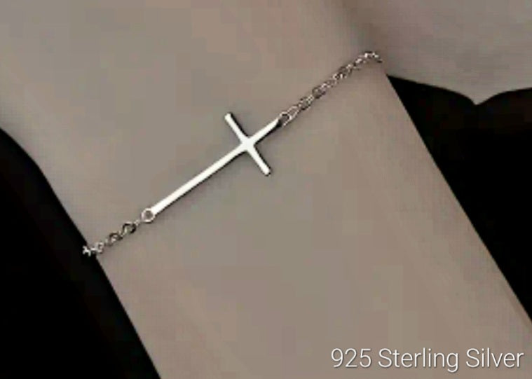 Bracelet 925 Sterling Cross Design