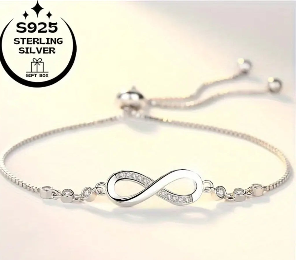 Bracelet 925 Sterling Infinity Zirconia's Adjustable