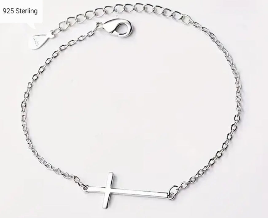 Bracelet 925 Sterling Cross Design
