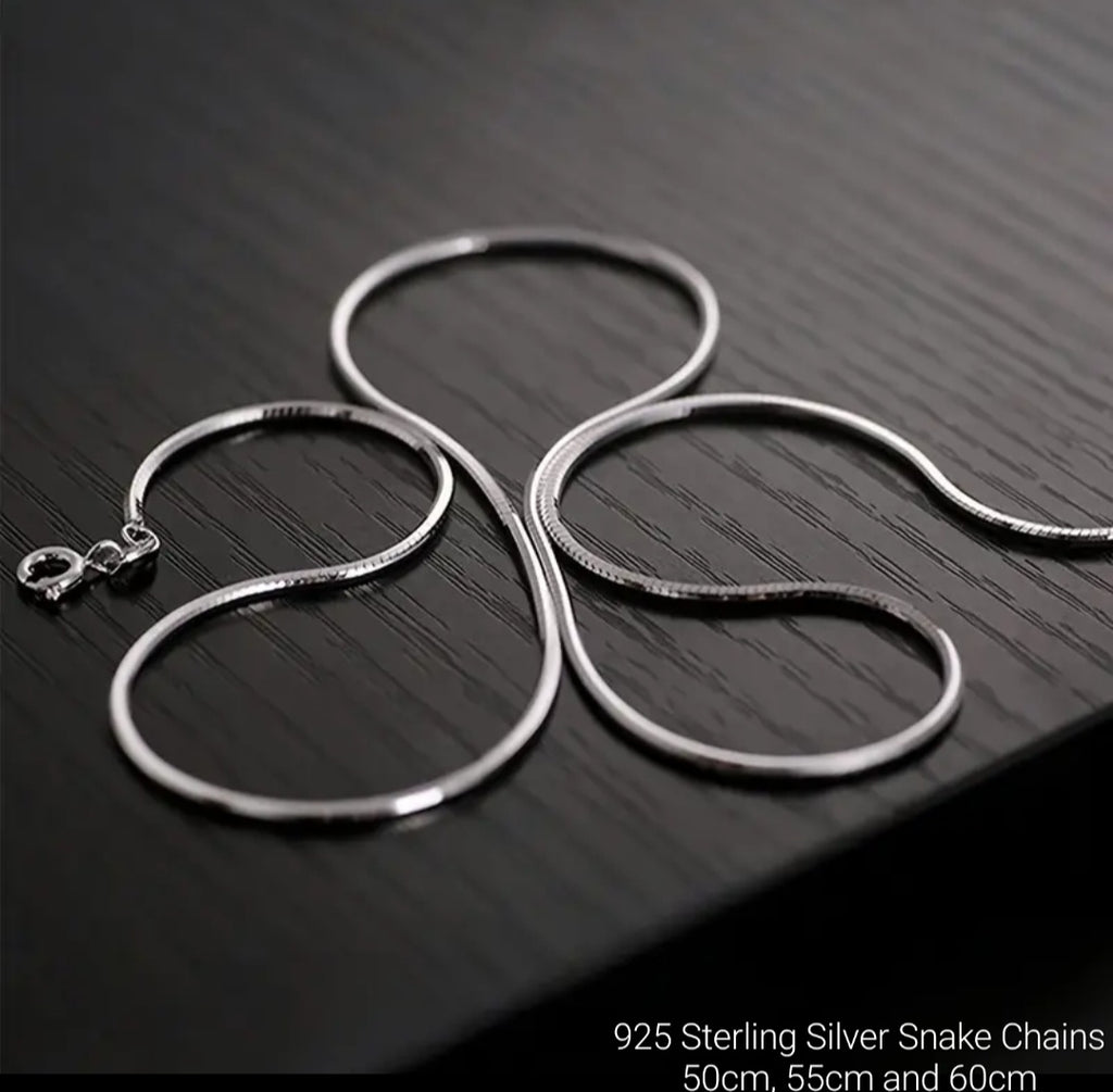 Chains 925 Silver Snake Bone Solid Chains