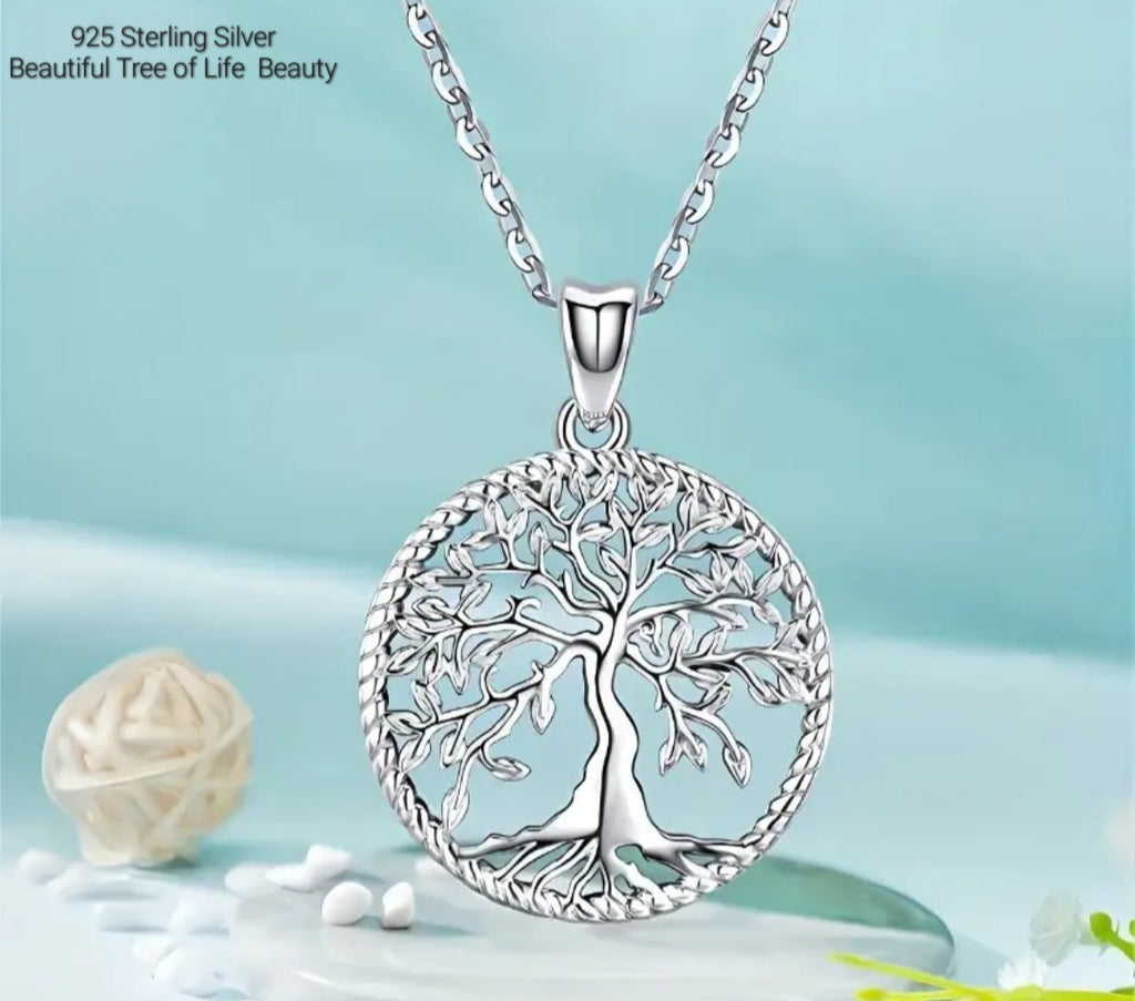 Necklaces 925 Silver Small Tree of Life Pendant Necklace adjustable size