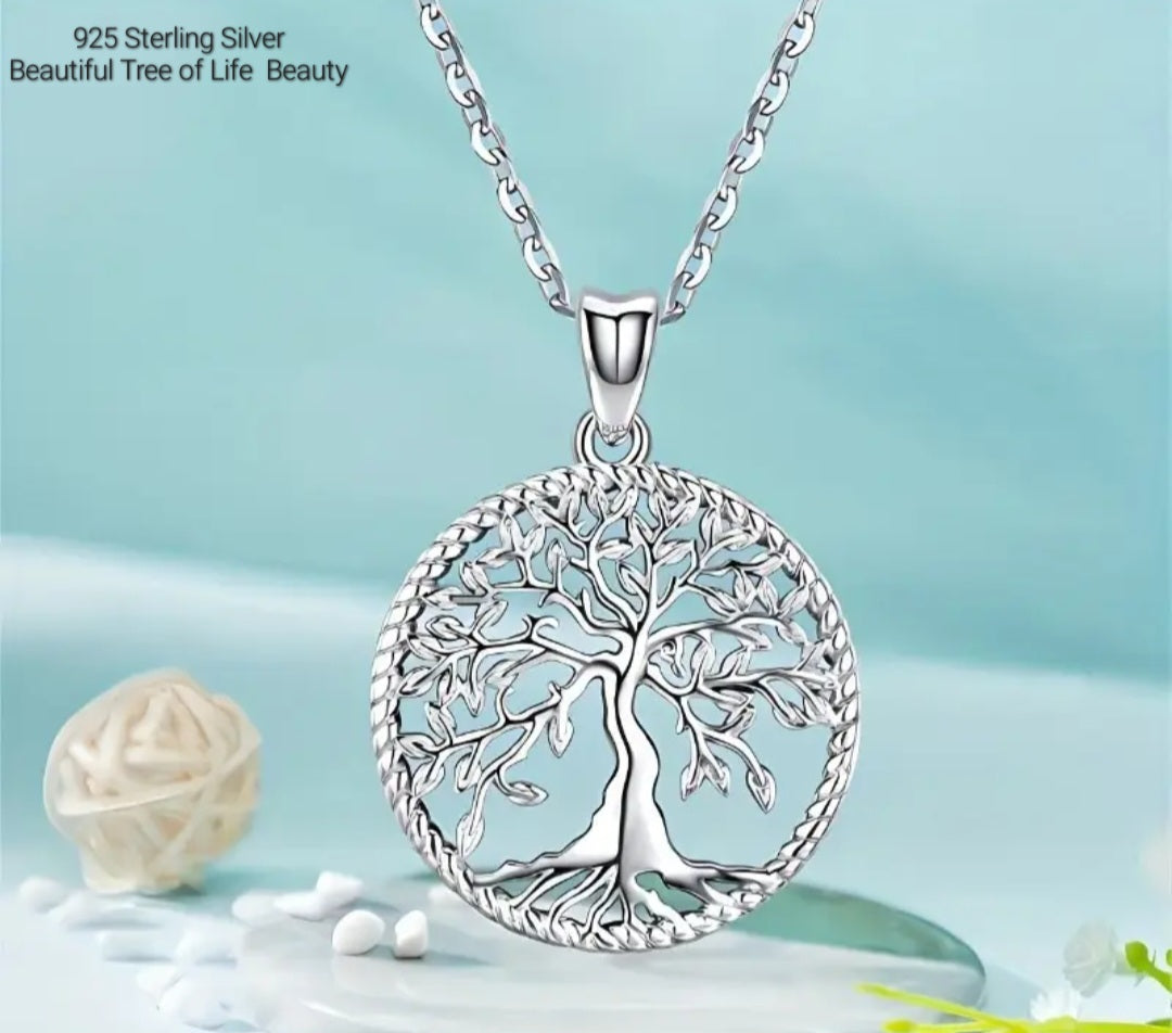 Necklaces 925 Silver Small Tree of Life Pendant Necklace adjustable size