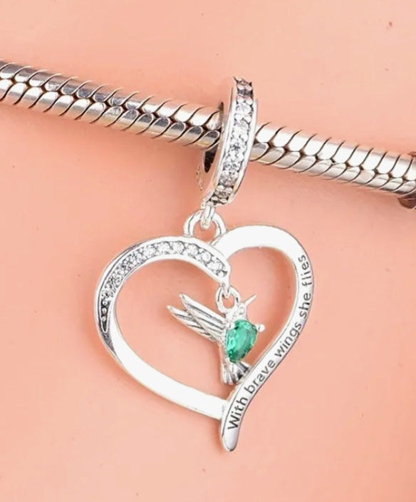 Charms 925 Sterling Silver Humming Bird Charm