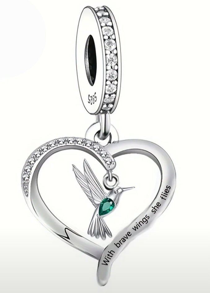 Charms 925 Sterling Silver Humming Bird Charm