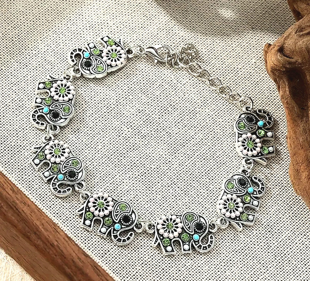 Bracelets Bohemian Style Real Titanium Elephant Bracelet (No Tarnish) Adjustable