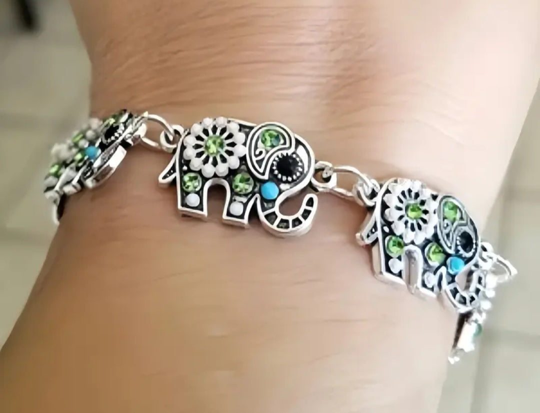Bracelets Bohemian Style Real Titanium Elephant Bracelet (No Tarnish) Adjustable
