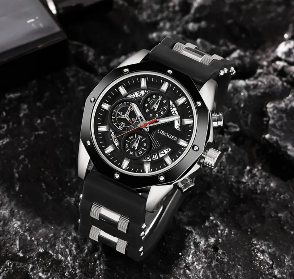 Watches Quartz Silicon and Pure Stainless Steel Mens Watch