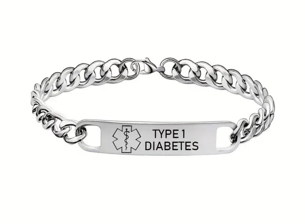 Medical Alert Pure Stainless Steel Arm Bands. Adjustable to fit your size