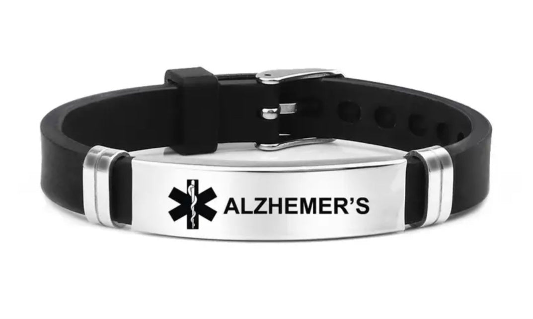 Medical Alert Arm Band. Pure Stainless Steel and Silica. Adjustable to fit your size