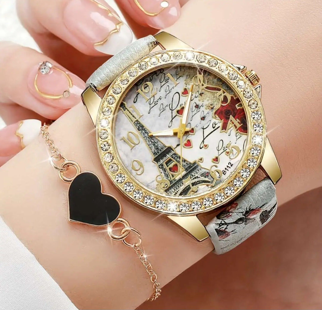 Watches Beautiful Multicolor Quartz Watch and Bracelet set.